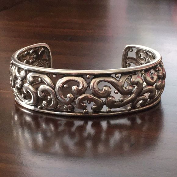 Vintage BARSE Filigree Sterling Silver Cuff - Picture 2 of 5